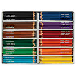 Fantasia Colored Pencil Sets - Open Class Pack showing 24 each color in storage tray