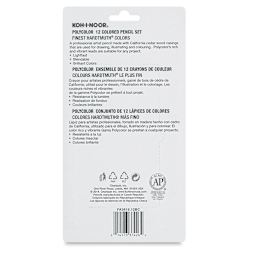 Koh-I-Noor Polycolor Dry Color Drawing Pencils, Set of 12 (back of package)