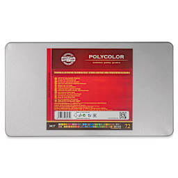 Koh-I-Noor Polycolor Dry Color Drawing Pencils, Set of 72 (back of package)