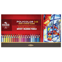 Koh-I-Noor Polycolor Dry Color Drawing Pencils - Assorted Colors, Tin, Set of 144, front of package