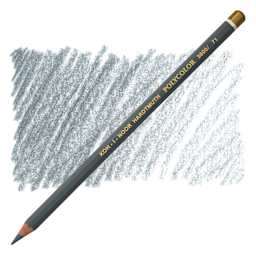 Koh-I-Noor Polycolor Dry Color Drawing Pencil - Medium Grey 71, swatch and pencil