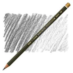 Koh-I-Noor Polycolor Dry Color Drawing Pencil - Dark Grey 70, swatch and pencil