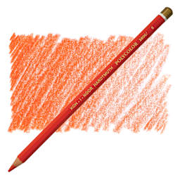Koh-I-Noor Polycolor Dry Color Drawing Pencil - Orange 5, swatch and pencil