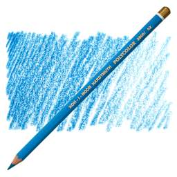 Koh-I-Noor Polycolor Dry Color Drawing Pencil - Azure Blue 52, swatch and pencil