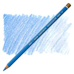 Koh-I-Noor Polycolor Dry Color Drawing Pencil - Mountain Blue 57, swatch and pencil