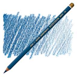 Koh-I-Noor Polycolor Dry Color Drawing Pencil - Prussian Blue 20, swatch and pencil