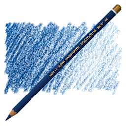 Koh-I-Noor Polycolor Dry Color Drawing Pencil - Permanent Blue 55, swatch and pencil
