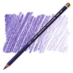 Koh-I-Noor Polycolor Dry Color Drawing Pencil - Permanent Violet 179, swatch and pencil