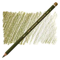 Koh-I-Noor Polycolor Dry Color Drawing Pencil - Dark Olive Green 27,  swatch and pencil
