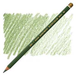 Koh-I-Noor Polycolor Dry Color Drawing Pencil - Olive Green Light 63, swatch and pencil