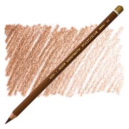 Koh-I-Noor Polycolor Dry Color Drawing Pencil - Brown 32, swatch and pencil