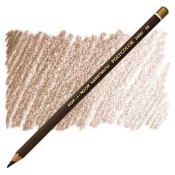 Koh-I-Noor Polycolor Dry Color Drawing Pencil - Burnt Umber 68, swatch and pencil