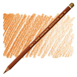 Koh-I-Noor Polycolor Dry Color Drawing Pencil - Burnt Ochre 64, swatch and pencil