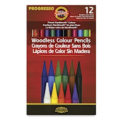 Koh-I-Noor Progresso Woodless Colored Pencil - Set of 12 (Outside of Packaging)
