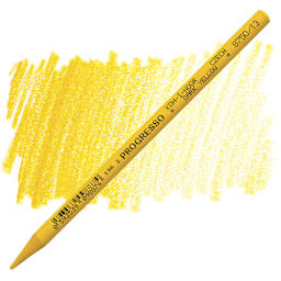 Koh-I-Noor Woodless Colored Pencil - Dark Yellow pencil and swatch