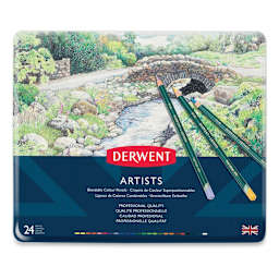 Derwent Artist Pencil Set - Tin Box, Set of 24 (front of package)