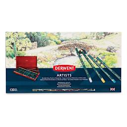 Derwent Artist Pencil Set - Wood Box, Set of 120 (front of package)