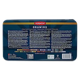 Derwent Drawing Pencils - Set of 72 back of packaging