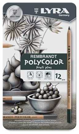 Oil-Based Colored Pencils, Set of 12 Grays