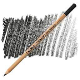 Lyra Rembrandt Polycolor Premium Oil-Based Colored Pencil - Black Hard pencil and swatch