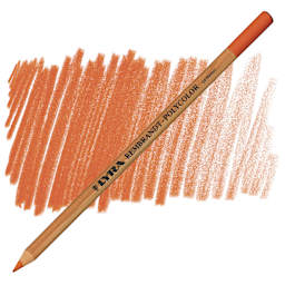 Lyra Rembrandt Polycolor Premium Oil-Based Colored Pencil - Saturn Red pencil and swatch