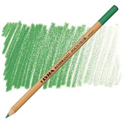 Lyra Rembrandt Polycolor Premium Oil-Based Colored Pencil - Emerald Green pencil and swatch