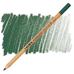 Lyra Rembrandt Polycolor Premium Oil-Based Colored Pencil - Juniper Green pencil and swatch