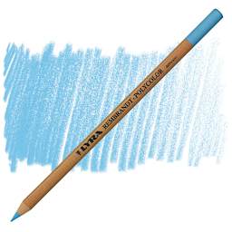 Lyra Rembrandt Polycolor Premium Oil-Based Colored Pencil - Light Blue pencil and swatch