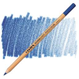 Lyra Rembrandt Polycolor Premium Oil-Based Colored Pencil - Prussian Blue pencil and swatch