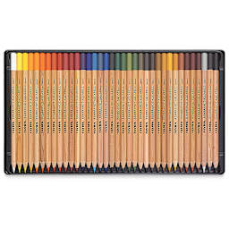 Lyra Rembrandt Aquarell Pencil Sets - Set of 36 Colors shown in open storage tin