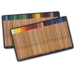 Lyra Rembrandt Aquarell Pencil Sets - Set of 72 Colors shown in 2 open storage tins