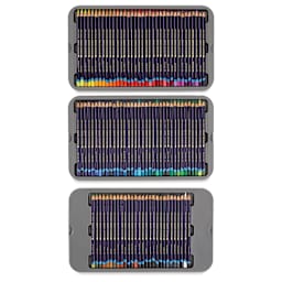 Derwent Inktense Pencils - Tin Box, Set of 100, layers of tin out of packaging