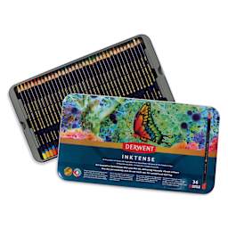 Derwent Inktense Pencil Set - Assorted Colors, Tin Box, Set of 36