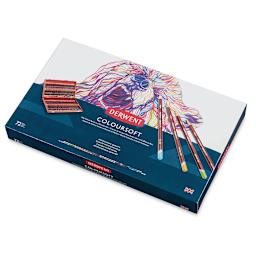 Derwent Coloursoft Pencil Set - Assorted Colors, Wood Box Outside Packaging, Set of 72