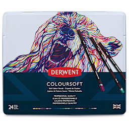 Derwent Coloursoft Pencil Set - Assorted Colors, Set of 24 (front of package)