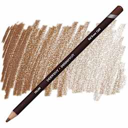 Derwent Coloursoft Pencil - Mid Brown pencil and swatch