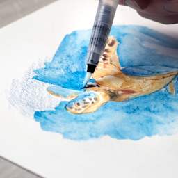 Marino Lightfast Watercolor Pencil Turtle 6-Piece Set 6-Piece Set (5 Pencils, 1 Aqua 2 Go Waterbrush)