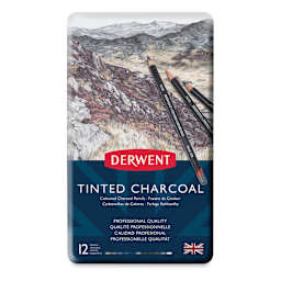 Derwent Tinted Charcoal Pencils -Set of 12 (front of tin)