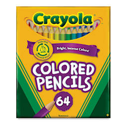 Crayola Short Colored Pencils - Assorted Colors, Set of 64, front of the packaging