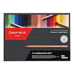 Caran d'Ache Luminance Colored Pencils - Portrait Colors, Set of 20 front of box