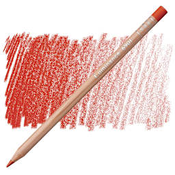 Caran d'Ache Luminance Colored Pencil - Permanent Red pencil and swatch