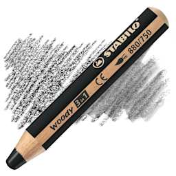 Stabilo Woody 3 in 1 Pencil - Black pencil and swatch