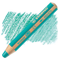 Stabilo Woody 3 in 1 Pencil - Turquoise pencil and swatch