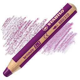Stabilo Woody 3 in 1 Pencil - Lilac pencil and swatch