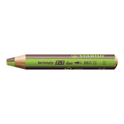 Stabilo Woody 3 in 1 Duo Pencil - Light Green and Brown