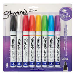 Sharpie Oil-Based Paint Marker - Assorted Colors, Medium Point, Set of 8, front of the packaging