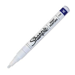 Sharpie Oil-Based Paint Marker - White, Fine Point, cap off
