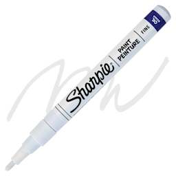 Sharpie Oil-Based Paint Marker - White, Fine Point, swatch and marker