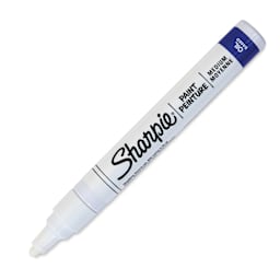 Sharpie Oil-Based Paint Marker - White, Medium Point, cap off
