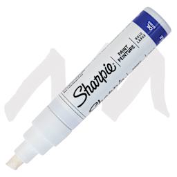 Sharpie Oil-Based Paint Marker - White, Broad Point, swatch and marker
